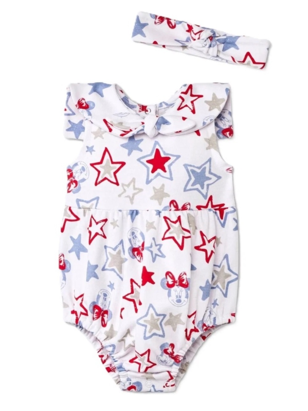 Minnie Mouse Disney Romper NWT Red White Blue Stars and Striped Patriotic NEW
